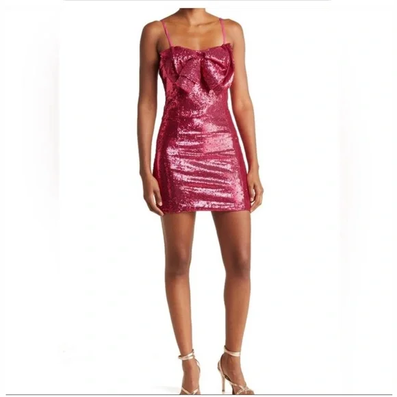 torn by ronny kobo pink dress $280 Torn by Ronny Kobo Pink r Knit Dress, Size S